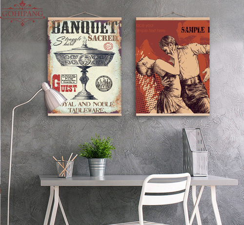 Nordic Retro Bar Canvas Painting Art