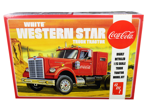 Skill 3 Model Kit White Western Star Semi Truck Tractor \Coca-Cola\"