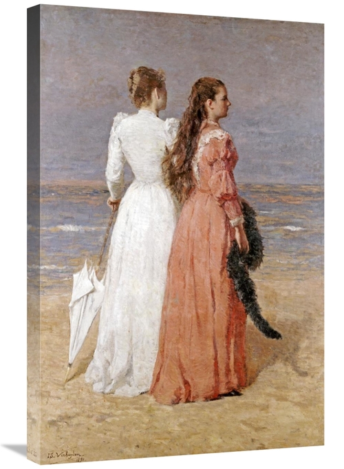 Global Gallery GCS-268630-30-142 30 in. Elegant Women on a Beach Art P