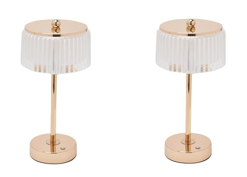 Glass Shade Rechargeable Colour Changing LED Touch Table Lamp Pack of