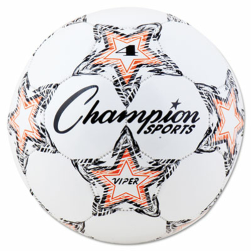 Champion Sport VIPER4 VIPER Soccer Ball- Size 4- White