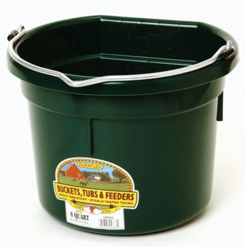 Miller Mfg Co Inc Flat Back Plastic Bucket- Green 8 Quart - P8FBGREEN