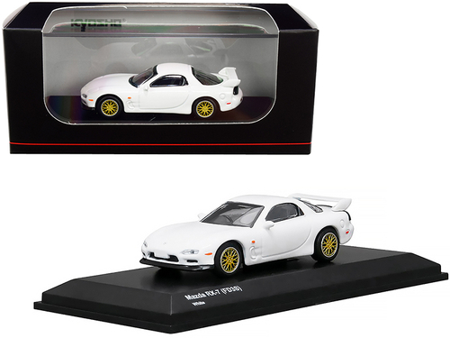 Mazda RX-7 (FD3S) RHD (Right Hand Drive) White with Gold Wheels 1/64