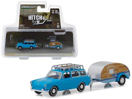 1961 Volkswagen Type 3 Squareback Blue with Tear Drop Trailer Hitch &