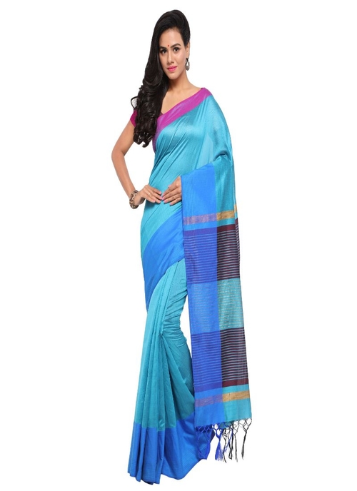 Generic Women's Cotton Silk Saree (Multi, 5-6