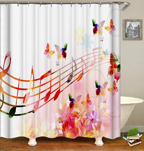 Colorful Musical Notes Shower Curtain