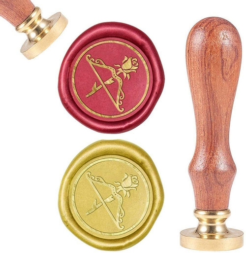 Rose Bow and Arrow, Sealing Wax Stamps Retro Wood 