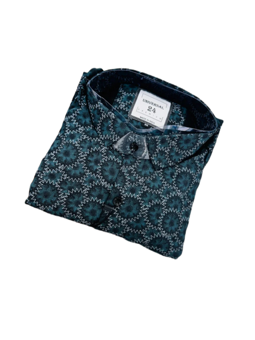 Men's Printed Full Sleeves Regular Fit Shirt  Blue