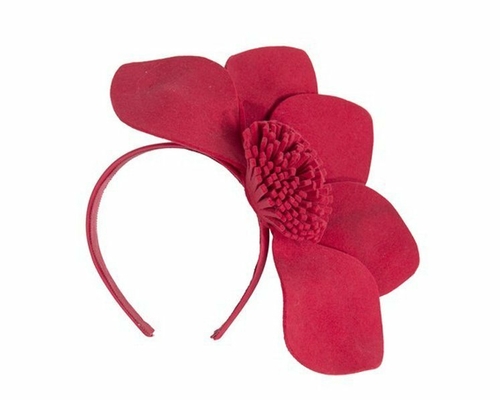 Red felt flower fascinator