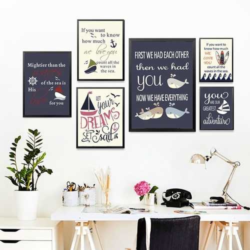 Creative Nautical Wood Sign Canvas Art