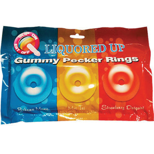 Liquored Up Pecker Gummy Rings-3pk (Bahama Mama, Mai Tai and