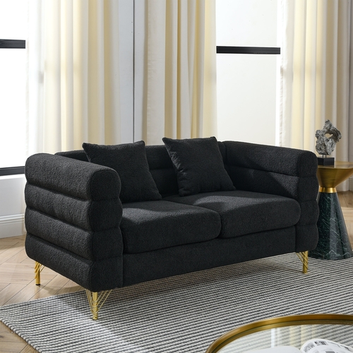 60Inch Oversized 2 Seater Sectional Sofa, Living Room Comfort Fabric