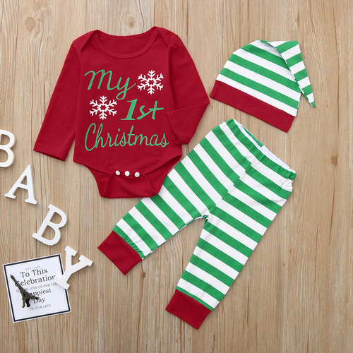2019 My First Christmas Santa 2Pcs Baby Boy Girl