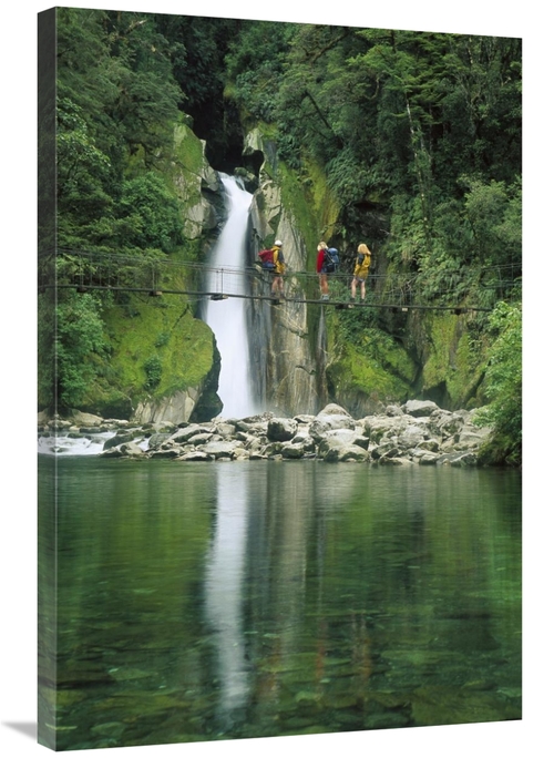 Global Gallery GCS-453409-2436-142 24 x 36 in. Hikers on Bridge, G