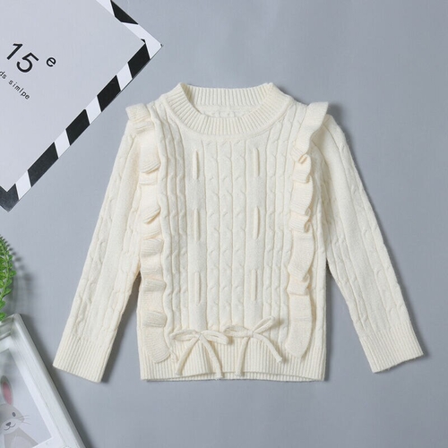 1 5Y Children Baby Girl Ruffle Knitted Sweater