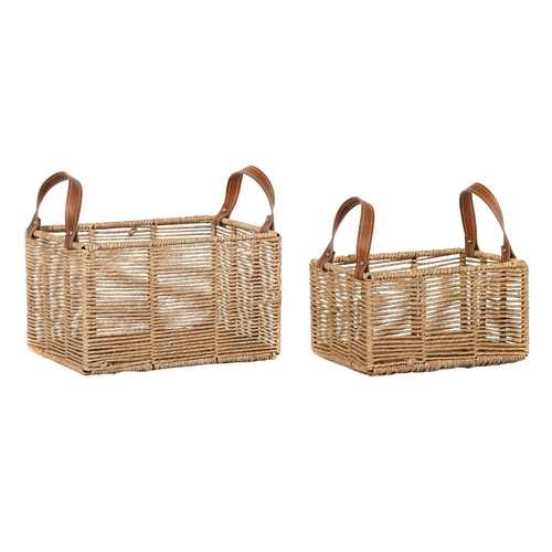 Basket set DKD Home Decor Metal Rope Boho (36 x 27 x 33 cm) (36 x 27 x