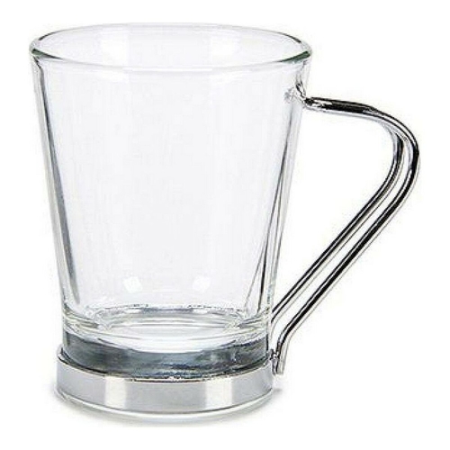 Piece Coffee Cup Set Transparent Silver Crystal 85 ml