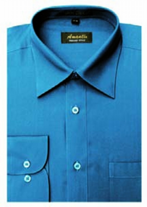 Amanti CL1013-20x34-35 Amanti Mens Wrinkle Free Ocean Blue Dress Shirt