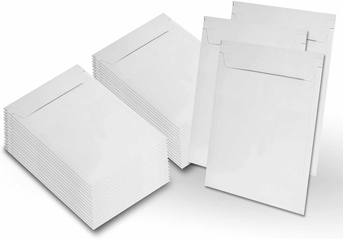 Pack of 100 White Rigid Mailers 13 x 18 Paperboard Stay Flat Photo