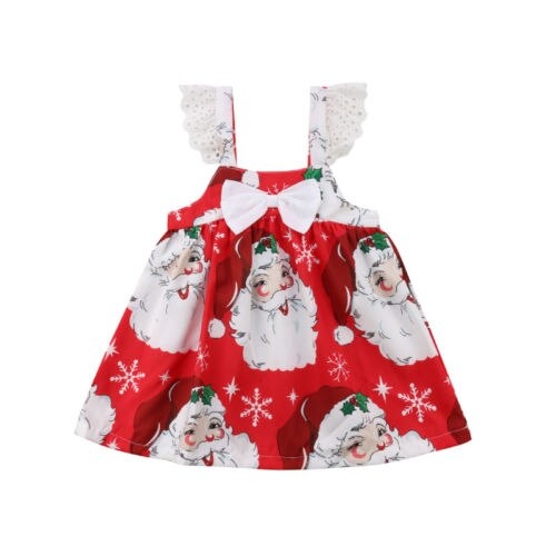 Fashion Toddler Kid Baby Girl Xmas Lace Bow Party