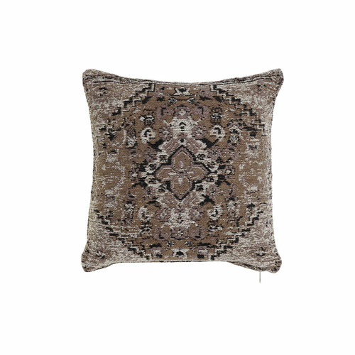 Cushion DKD Home Decor Plastic White Brown Black Rectangular Squared