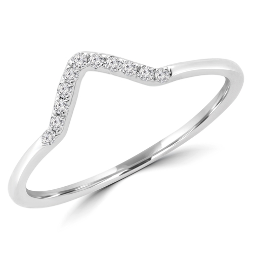 Majesty Diamonds MDR190101-P 0.1 CTW Round Diamond V Shape Semi-Eterni