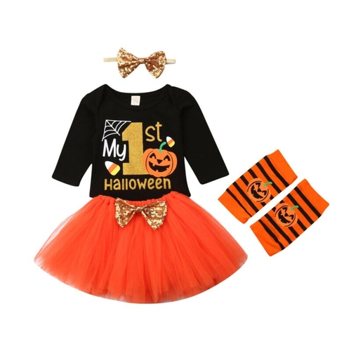 Halloween Newborn Baby Girl Clothes Sets 4pcs