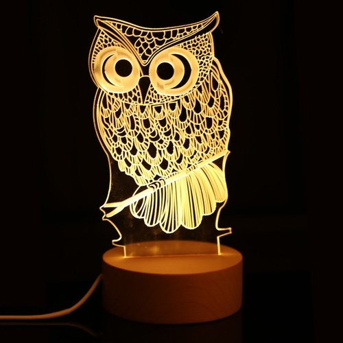 Novel 3D LED Night Light USB Charging Animal Shape