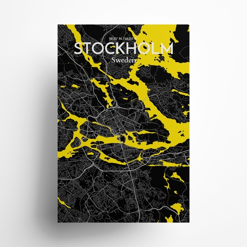 Stockholm City Map Poster