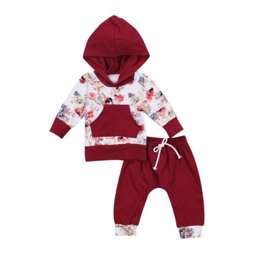 Newborn Infant Kid Baby Girl Clothes Set Hoodies