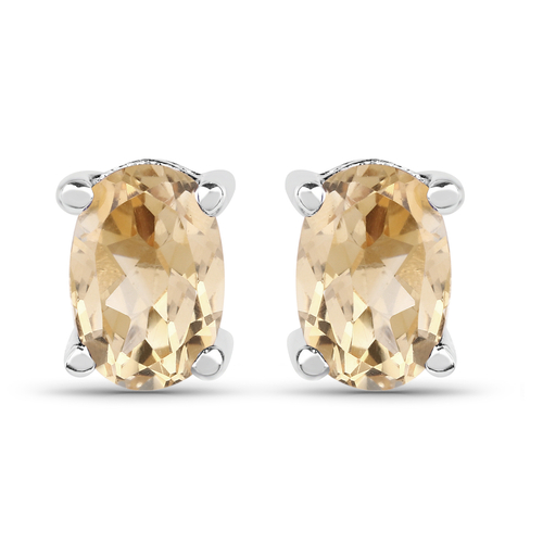 1.60 Carat Genuine Citrine .925 Sterling Silver Earrings