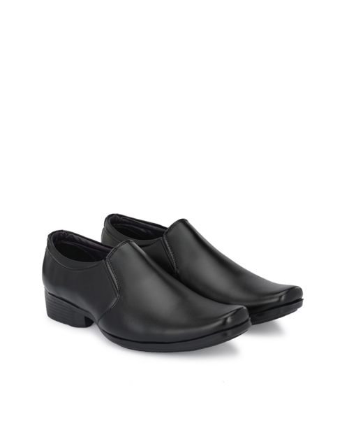 Panelled Round-Toe Slip-On Shoes(Size9)(ColorBlack)