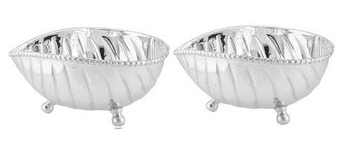 Silver Leafy Bowl PACK OF 2 SILVER