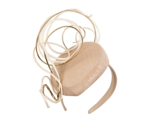 Designers nude & gold pillbox fascinator