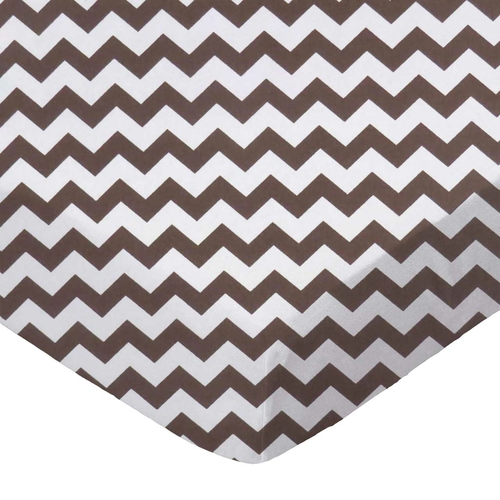 SheetWorld Fitted Cradle Sheet - 100% Cotton Woven - Brown Chevron