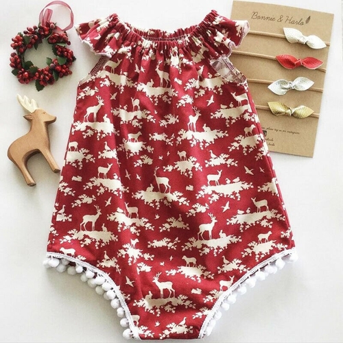 Xmas Romper Newborn Baby Girls Romper Girls