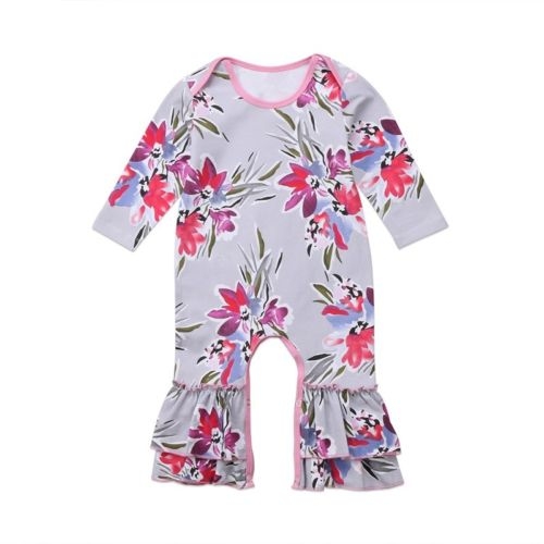 Cotton Kids Newborn Baby Girl Long Sleeve Floral