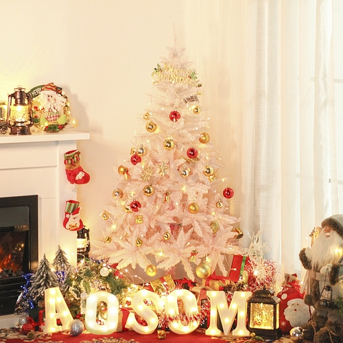 HOMCOM 6ft Artificial Christmas Tree Home Decoration Automatic Open 