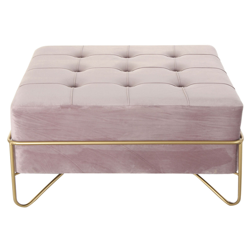 Bench DKD Home Decor   Foam Pink Golden Metal Polyester Velvet MDF