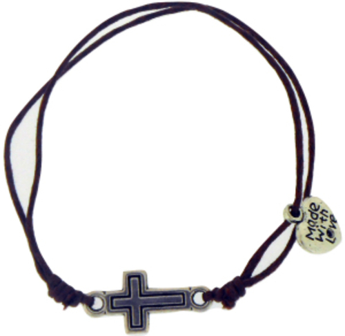 Solid Rock Jewelry 144723 Dark Brown Cotton Adjustable Friendship with