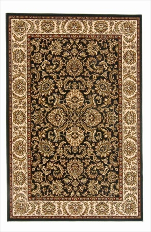 1305-1120-BLACK Noble Rectangular Black Traditional Italy Area Rug,