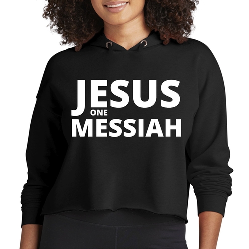 Womens Cropped Hoodie Jesus one Messiah