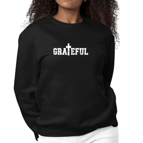 Womens Graphic Sweatshirt Grateful Print