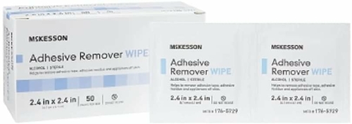 McKesson Adhesive Remover Wipes 2.4" x 2.4". Pack of 50