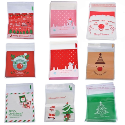 50PCs Christmas Self Sealing Bag Plastic Candy