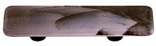 Hot Knobs HK2062-PA Black Swirl Dusty Lilac Rectangle Glass Cabinet Pu