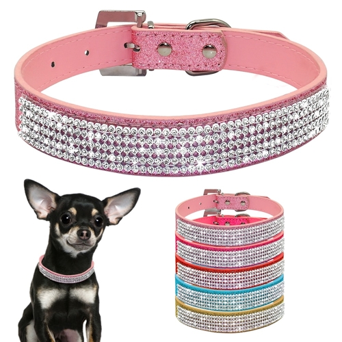 Bling Diamante Rhinestone PU Leather Cat Dog