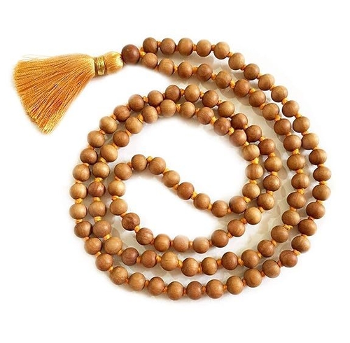 Sandalwood Mala Natural Sandalwood Rosary  (Size-40INCH) (Color-BRWON)