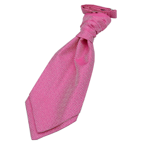 Greek Key Pre-Tied Ruche Cravat - Boys - Fuchsia Pink