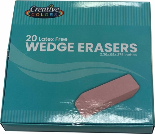 Pink Wedge Eraser 24 Count, 20 Piece